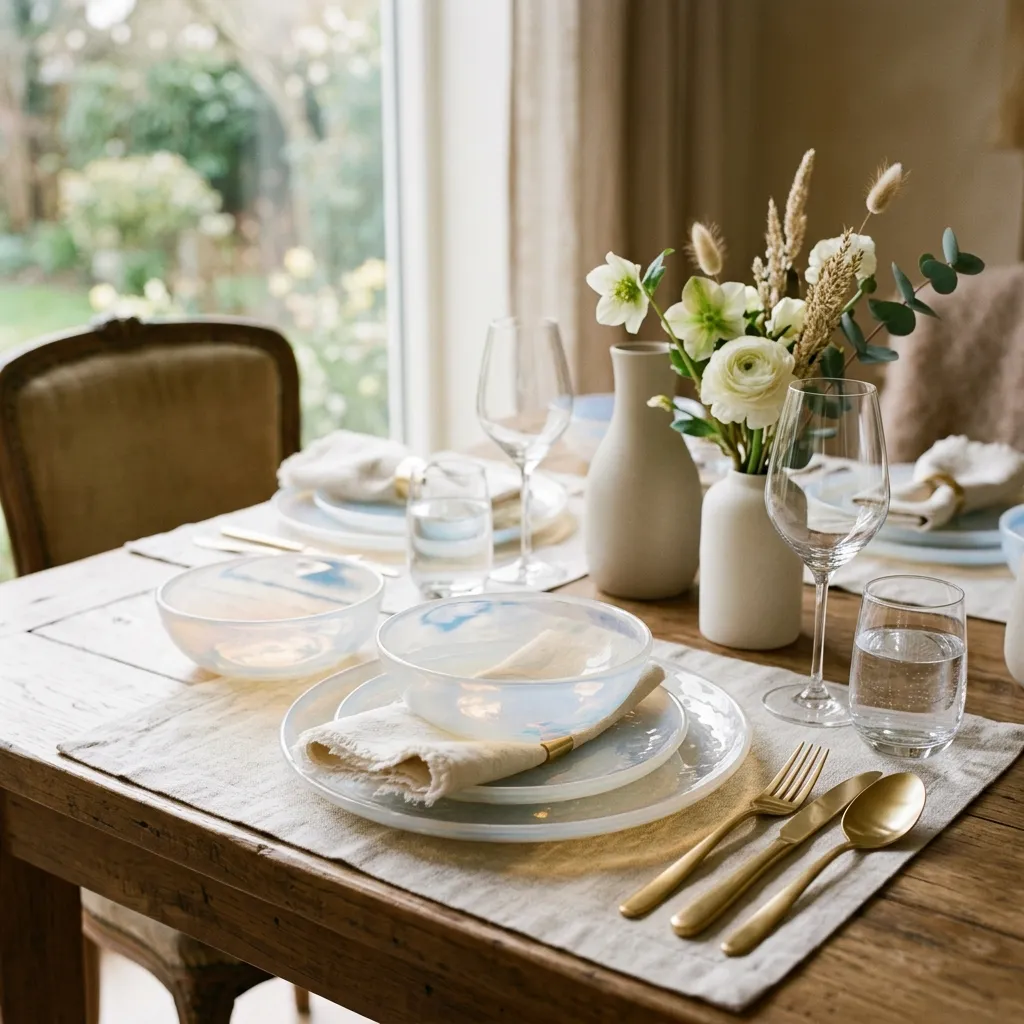 Beautiful Translucent Opal Glass Dinnerware