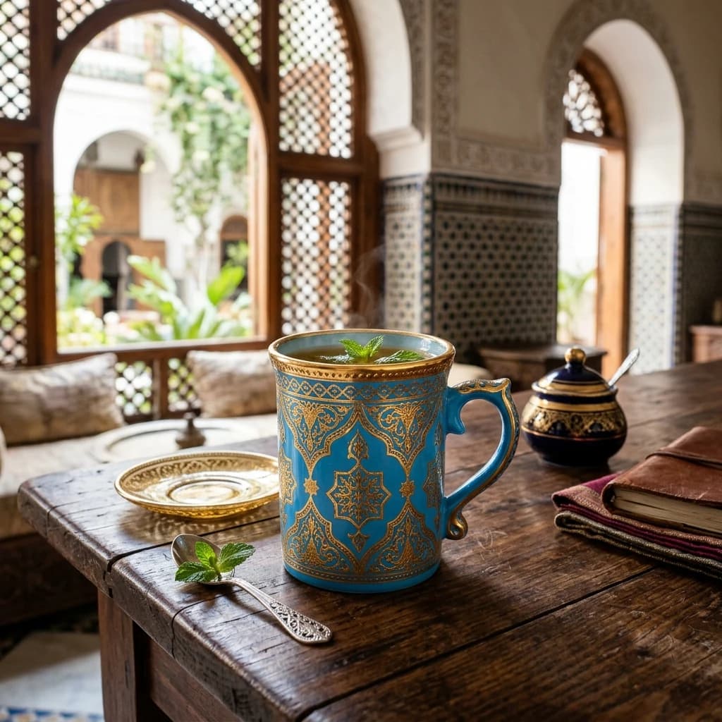 Siphorahq Moroccan Azure Royal Fine Porcelain Tea Mug