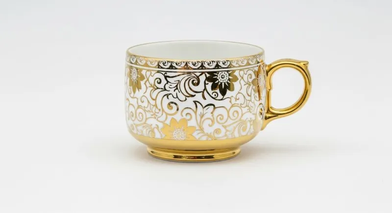 Siphorahq Emerald Regent Fine Porcelain Mug with Gold Handle