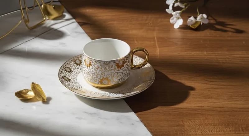 Siphorahq Emerald Regent Fine Porcelain Mug with Gold Handle view 2