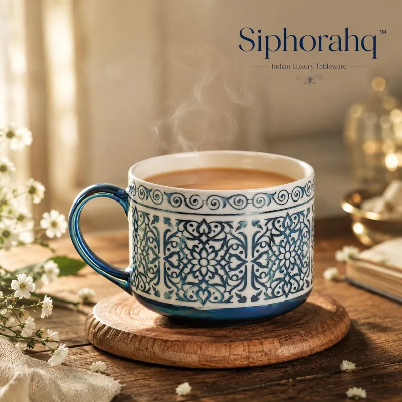 Siphorahq Moroccan Azure Royal Fine Porcelain Tea Mug