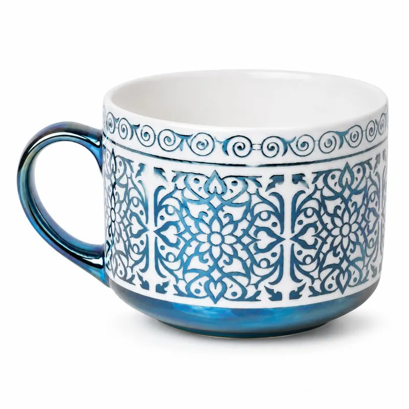 Siphorahq Moroccan Azure Royal Fine Porcelain Tea Mug view 3