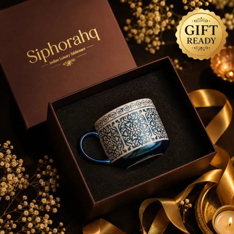 Siphorahq Moroccan Azure Royal Fine Porcelain Tea Mug view 4